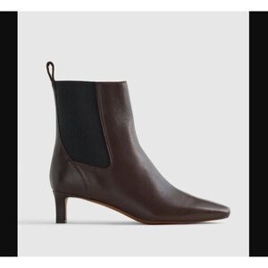 Madewell The Dimes 100% Leather Kitten Heel Chelsea Boot Brown Size 6.5